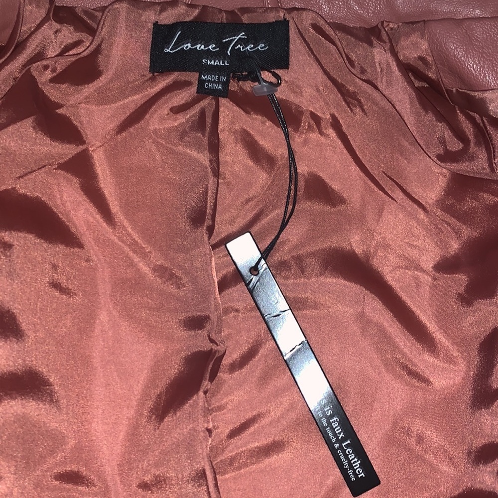 LOVE TREE BRAND NEW WITH TAG SIZE SMALL GORGEOUS FAUX LEATHER JACKET - Picture 7 of 9